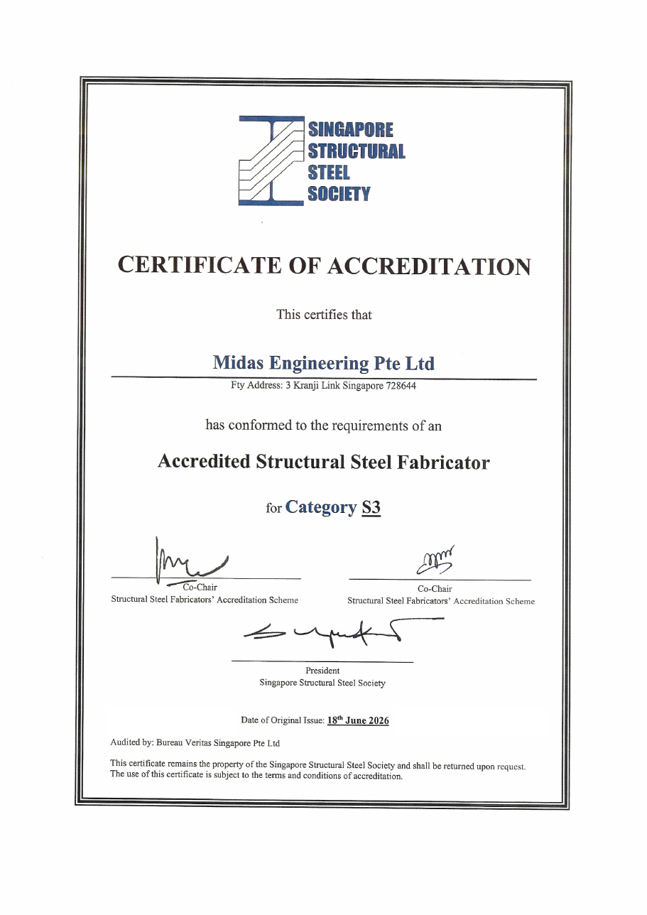 Singapore Structural Steel Society Category S3 Accreditation
